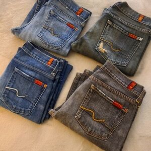 7 For All Mankind Jeans, Size 27, Lot of 4
